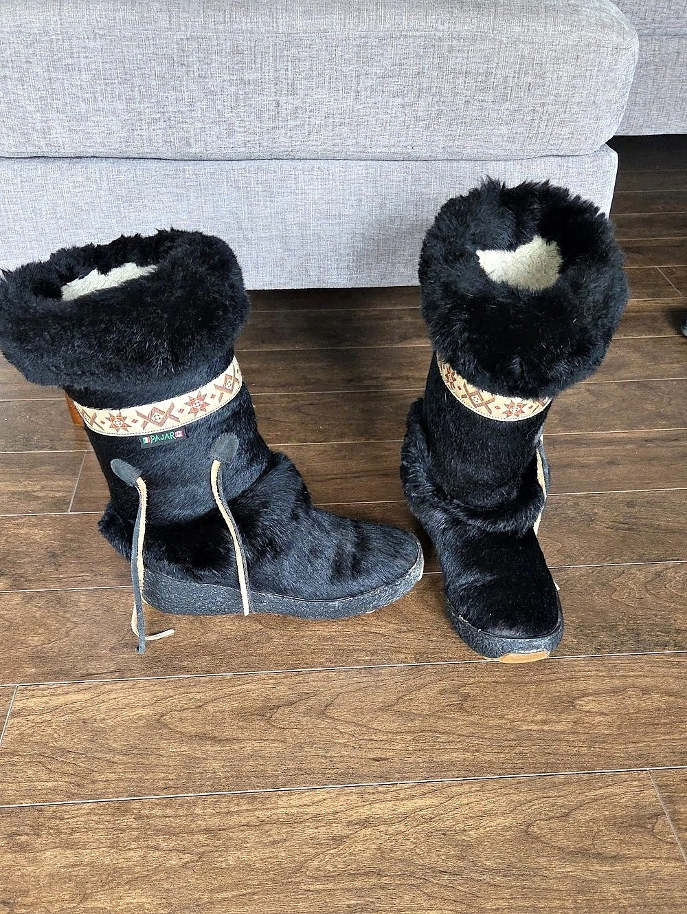 Pajar Fur Trim Winter Boots Black & Brown EU 40